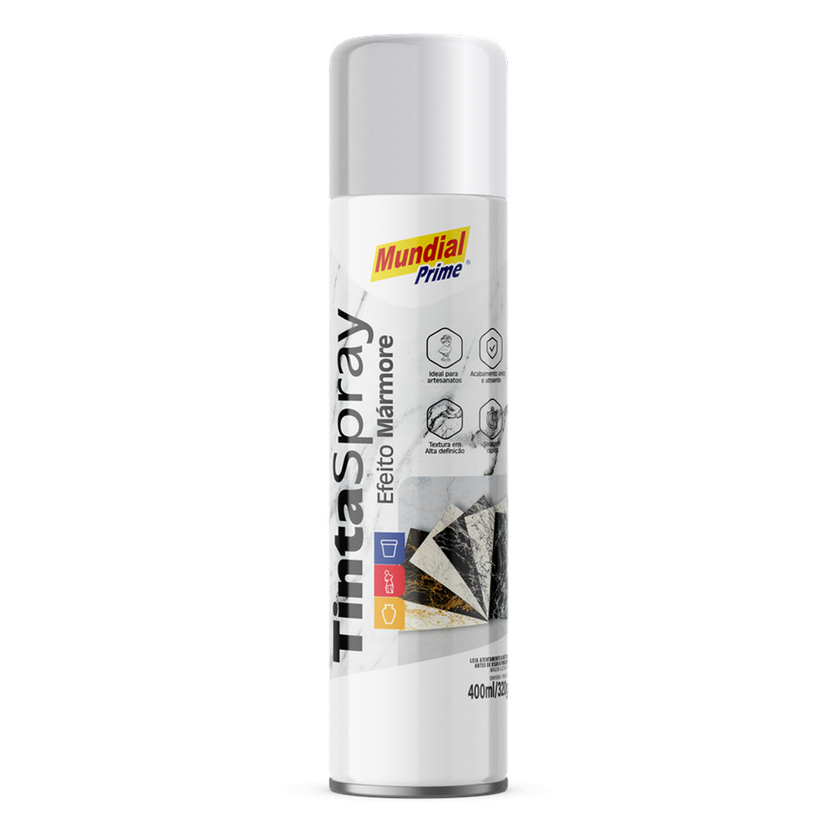 Tinta Spray Efeito Mármore Prata Mundial Prime 400ml