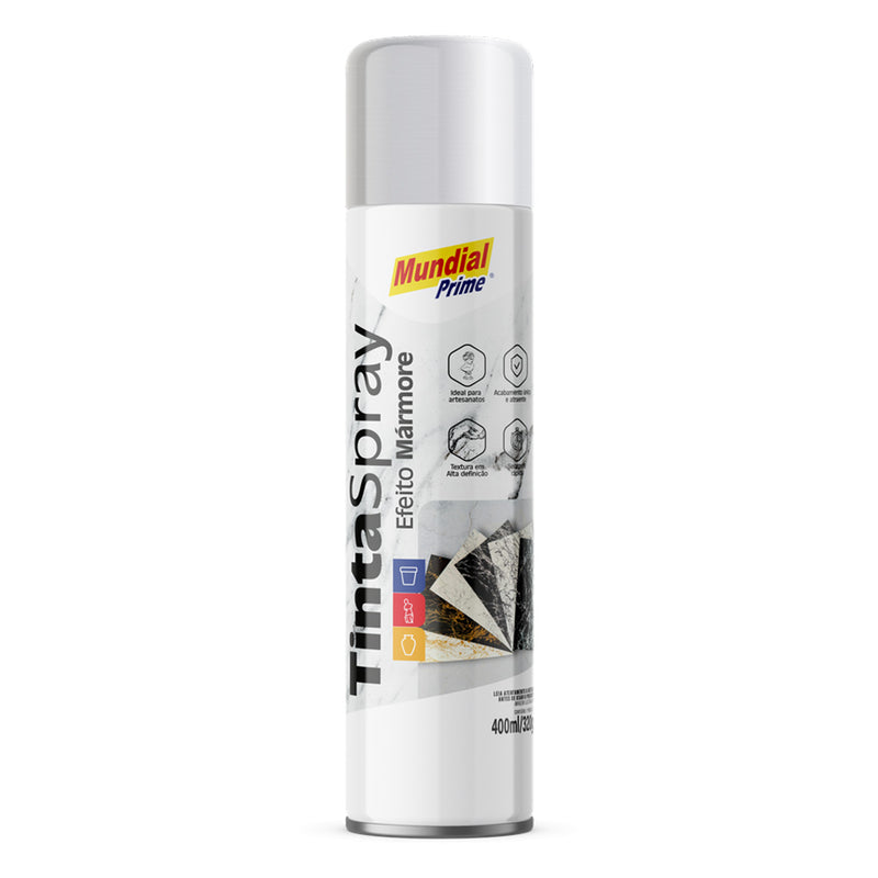 Tinta Spray Efeito Mármore Prata Mundial Prime 400ml