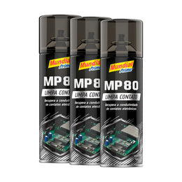 Kit 3 Limpa Contato Spray MP80 Mundial Prime 300ml