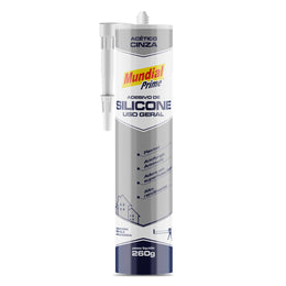 Adesivo Silicone Acético Mundial Prime Cinza 260g