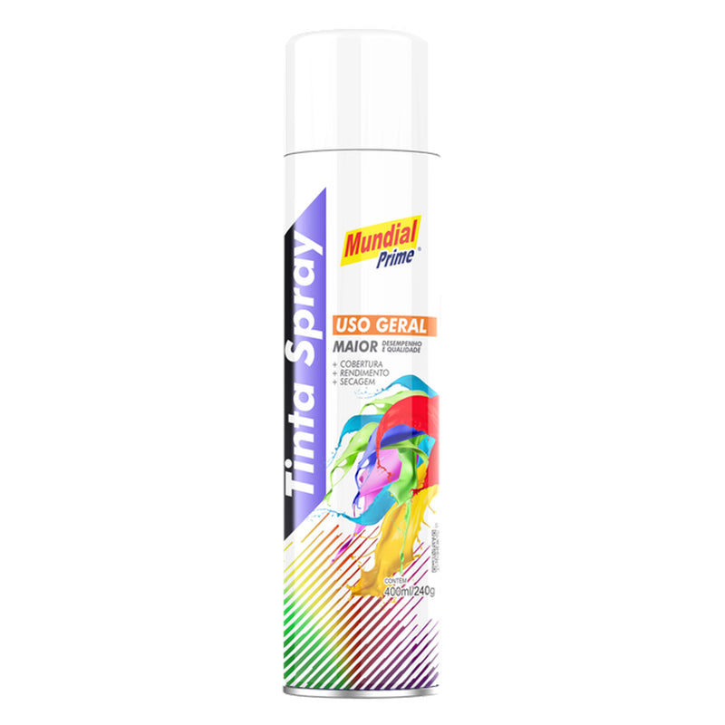 Tinta Spray Uso Geral Branco Mundial Prime 400ml