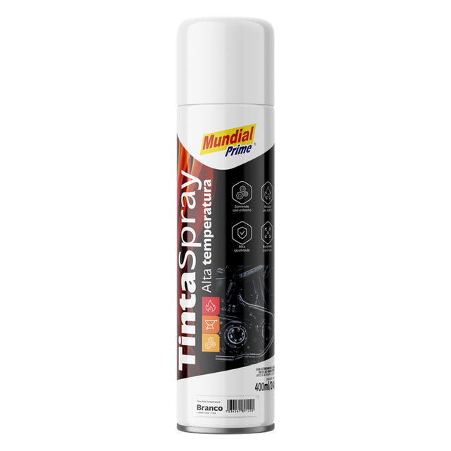 Tinta Spray Alta Temperatura Branco Mundial Prime 400ml
