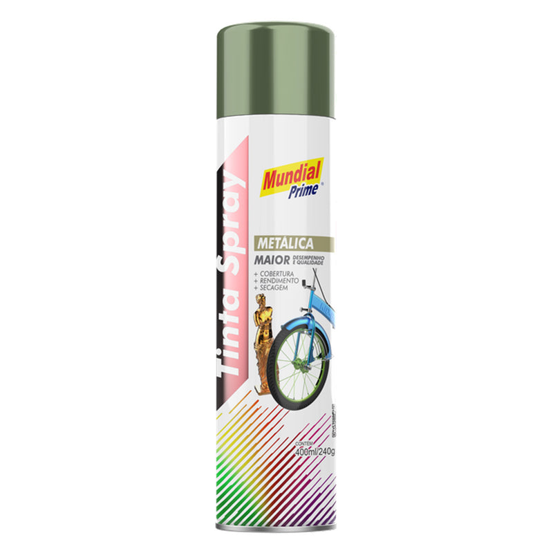 Tinta Spray Uso Geral Verde Metálico Mundial Prime 400ml