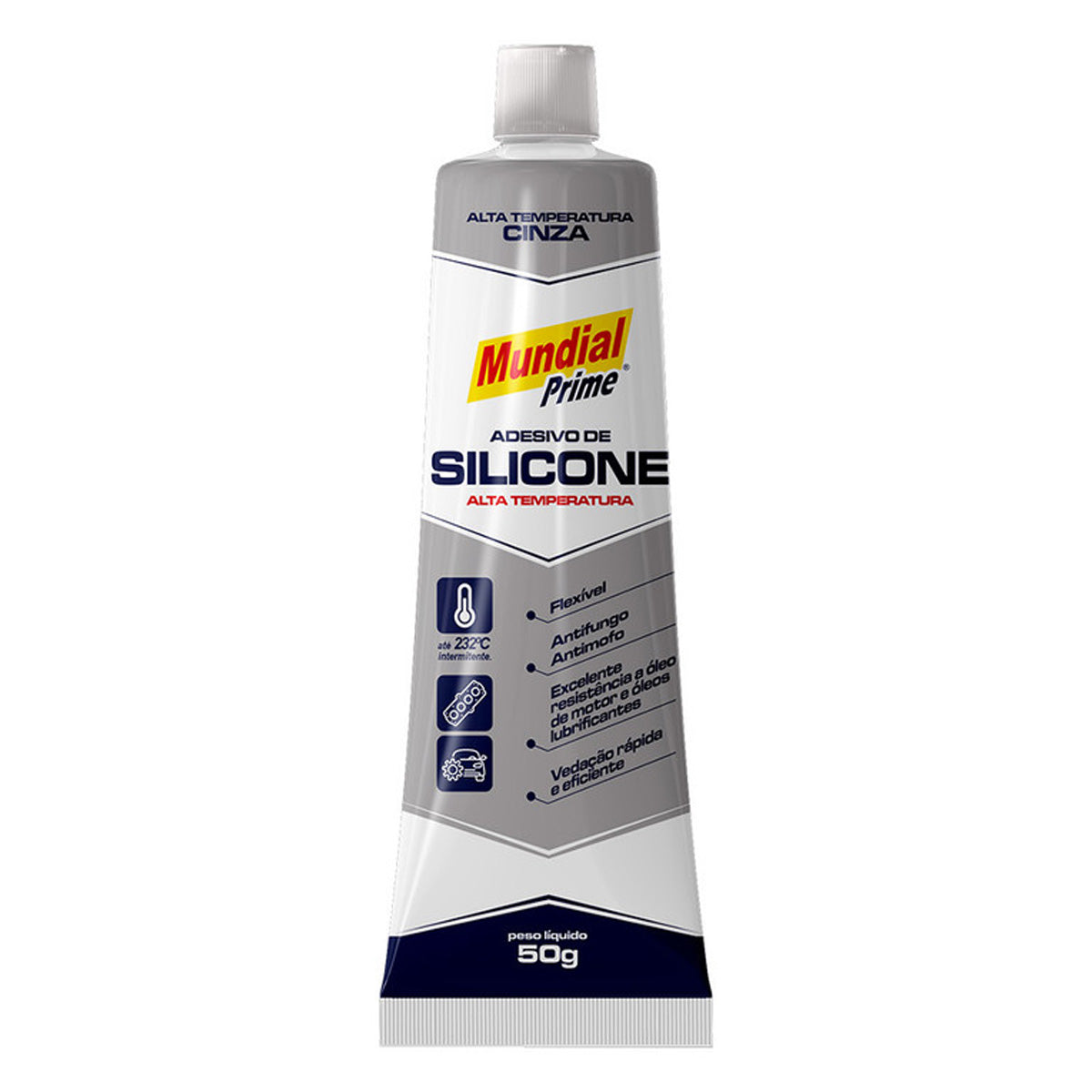 Adesivo Silicone Alta Temperatura Cinza Mundial Prime