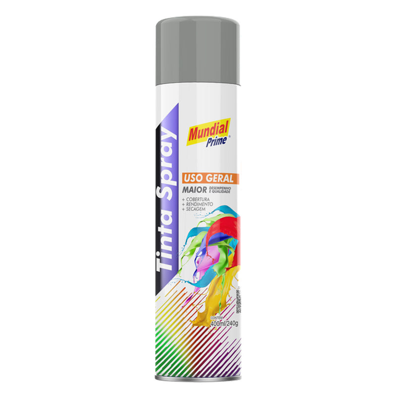 Tinta Spray Uso Geral Cinza Médio Mundial Prime 400ml