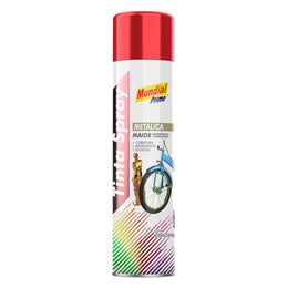 Tinta Spray Uso Geral Vermelho Metálico Mundial Prime 400ml