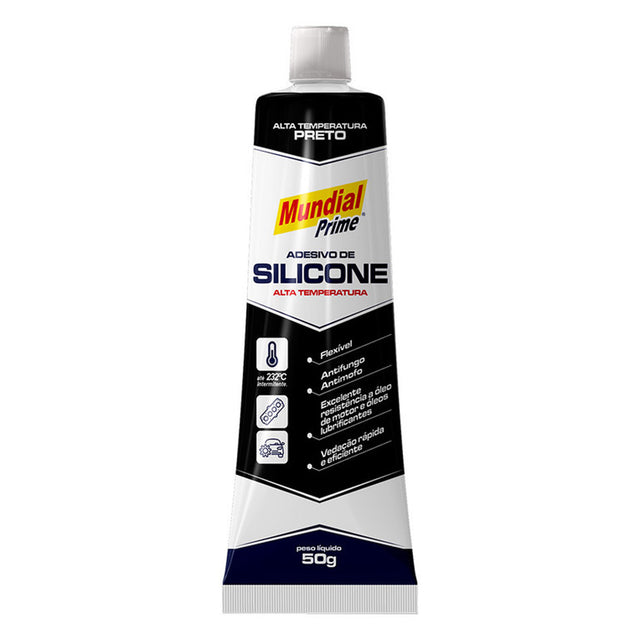 Adesivo Silicone Alta Temperatura Preto Mundial Prime