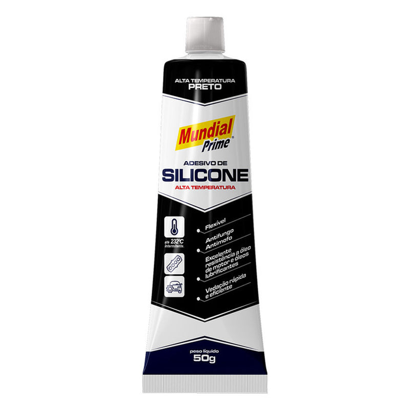 Adesivo Silicone Alta Temperatura Preto Mundial Prime