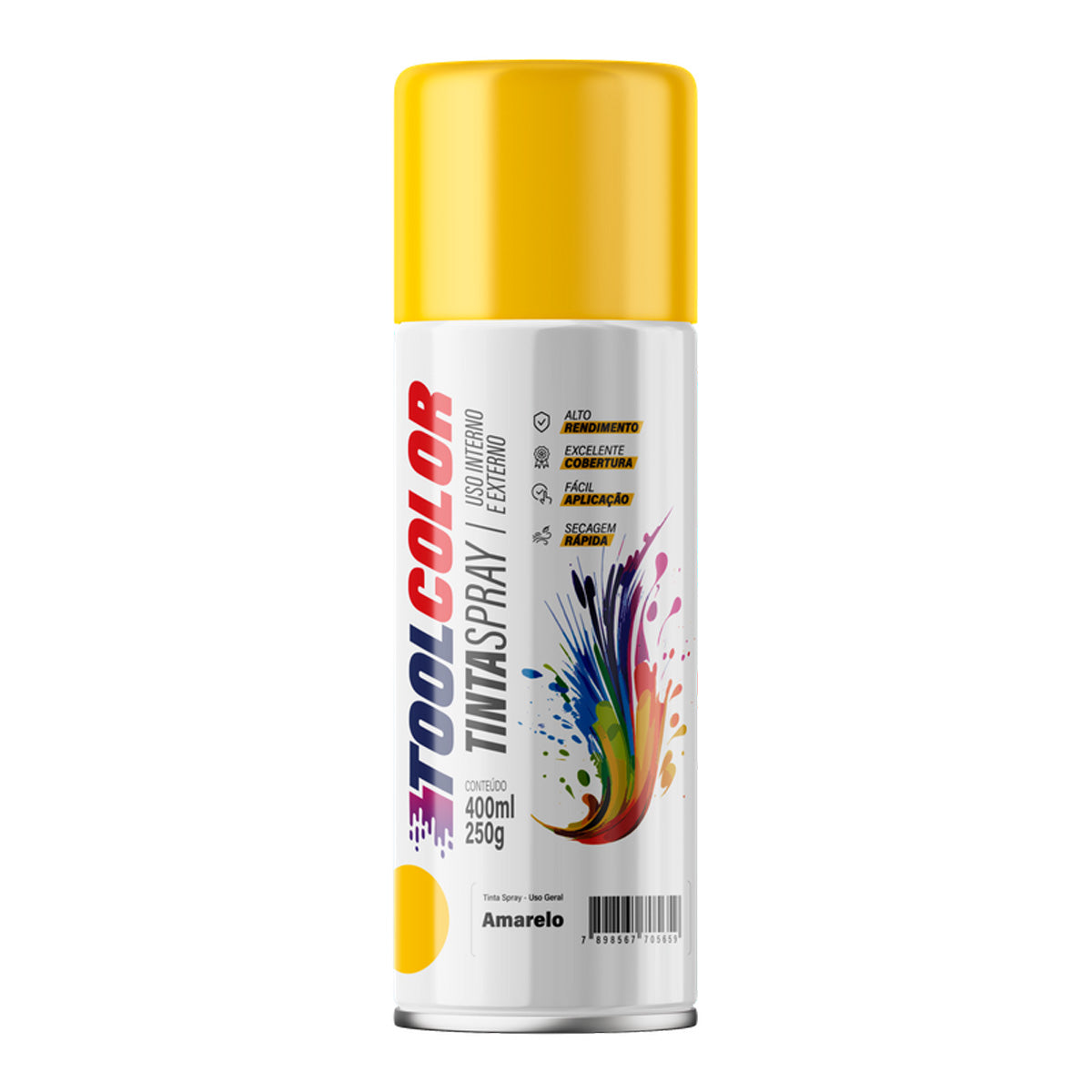 Tinta Spray Multiuso Tool Color Amarelo 400ml