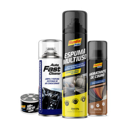 Kit Limpeza Interna Automotiva Mundial Prime 4 Produtos