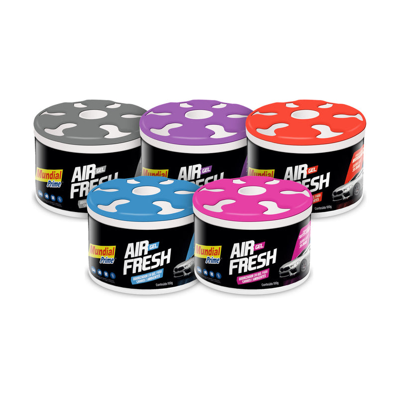 Kit 5 Aromatizantes Automotivos Gel Mundial Prime