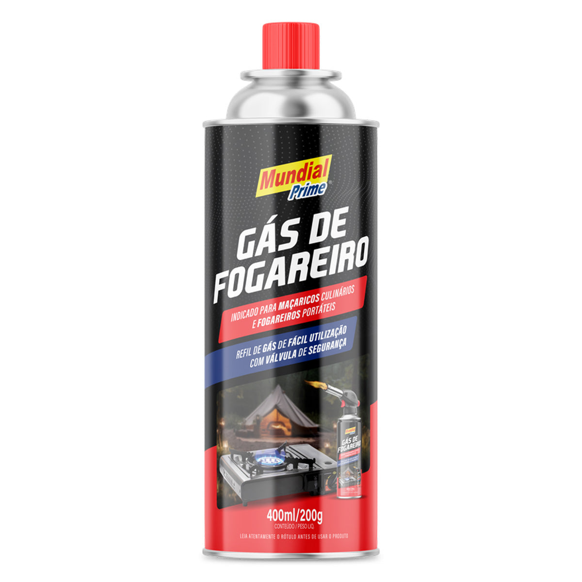 Gás para Fogareiro Mundial Prime 400ml 200g Refil