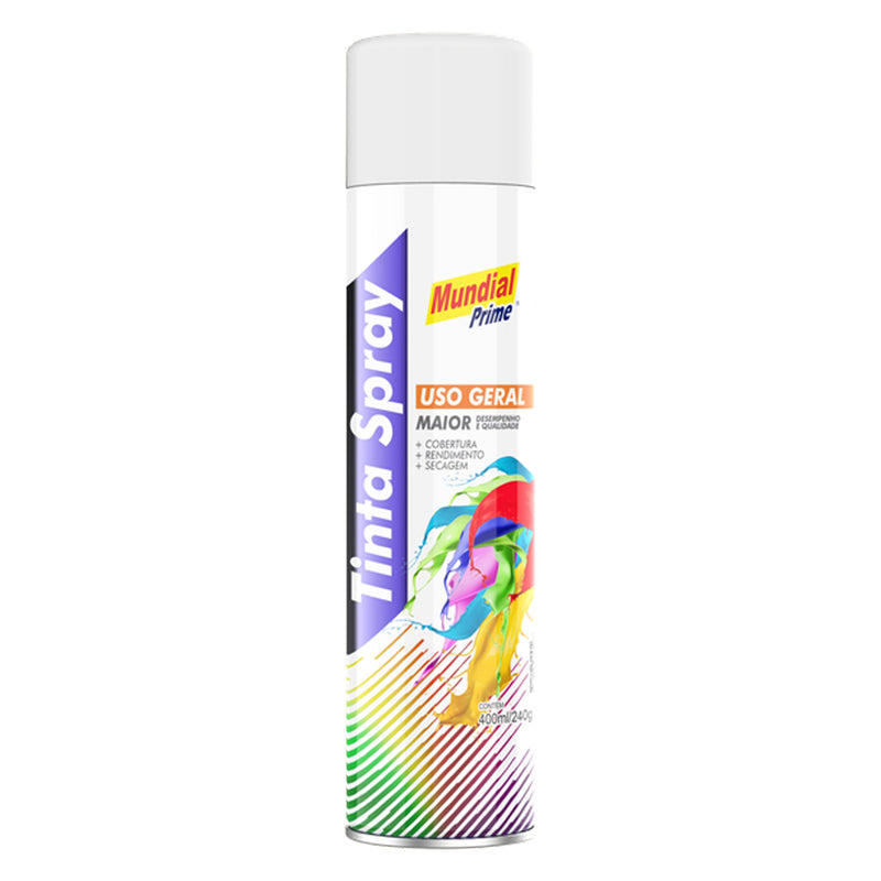 Tinta Spray Uso Geral Branco Fosco Mundial Prime 400ml