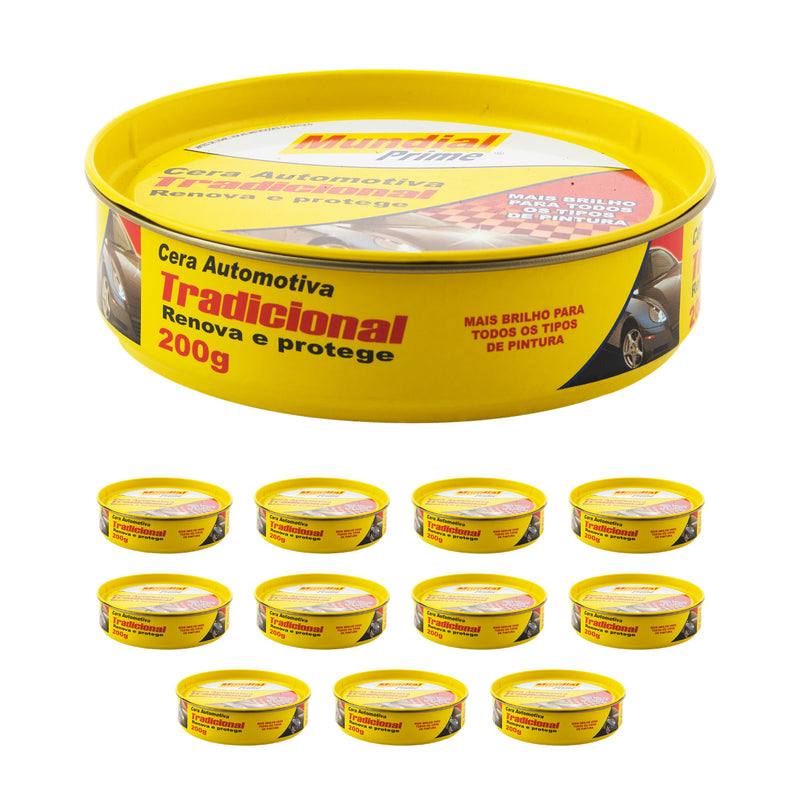 Cera Automotiva Mundial Prime 200g Kit 12 Unidades