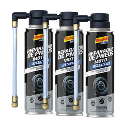 Kit 3 Reparadores de Pneu Moto Mundial Prime 200ml