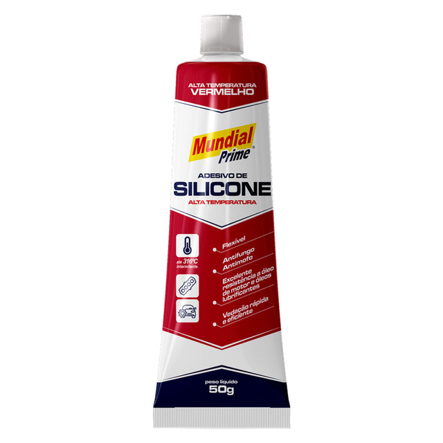 Adesivo Silicone Alta Temperatura Vermelho Mundial Prime