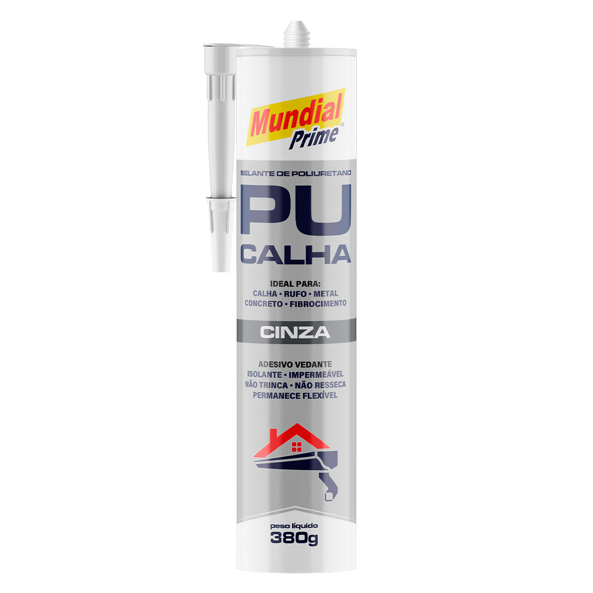Selante PU Calha Cinza Mundial Prime 380g Poliuretano