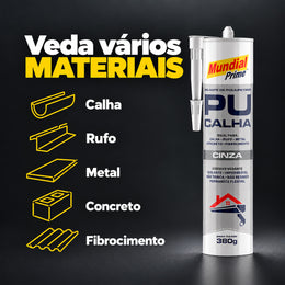 Selante PU Calha Cinza Mundial Prime 380g Poliuretano