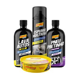 Kit Limpeza Automotiva Completa Mundial Prime 4 Produtos