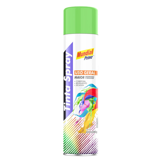 Tinta Spray Uso Geral Verde Claro Mundial Prime 400ml