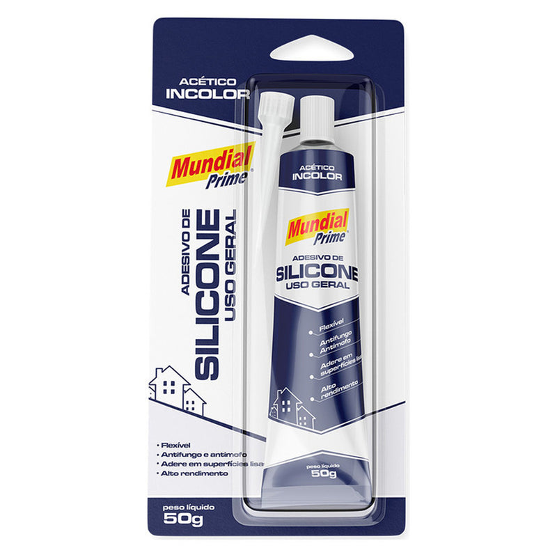 Adesivo Silicone Acético Incolor Mundial Prime Blister