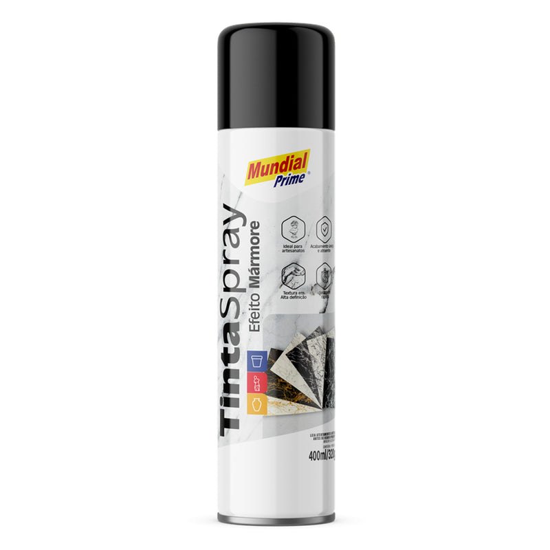 Tinta Spray Efeito Mármore Preto Mundial Prime 400ml