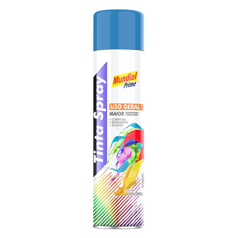 Tinta Spray Uso Geral Azul Médio Mundial Prime 400ml