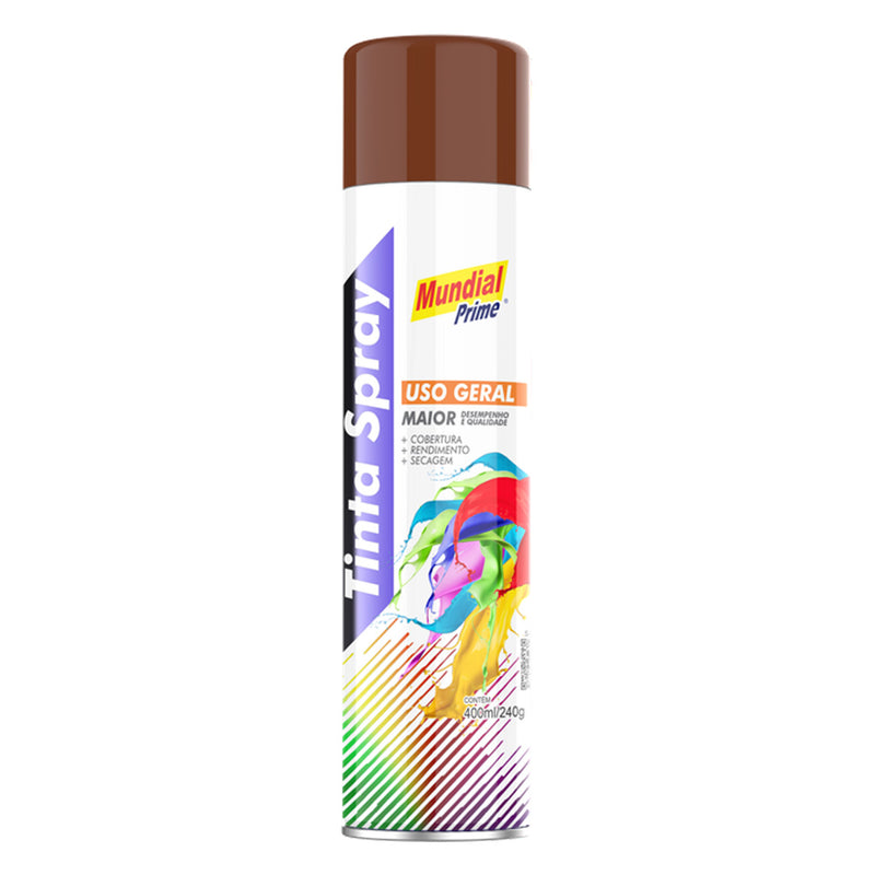 Tinta Spray Uso Geral Marrom Mundial Prime 400ml