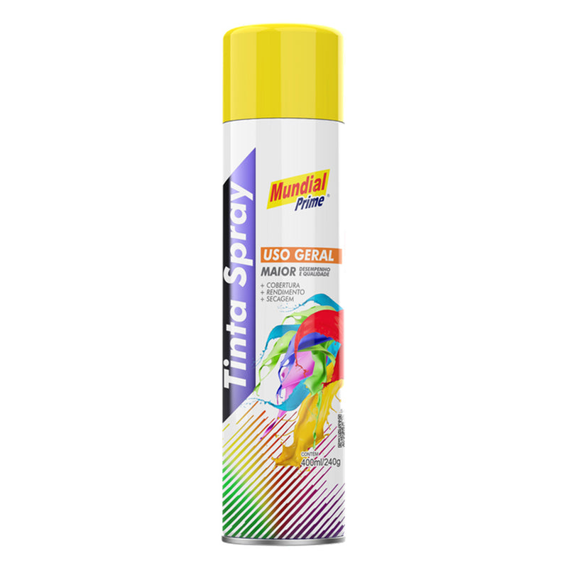 Tinta Spray Uso Geral Amarelo Bandeira Mundial Prime 400ml