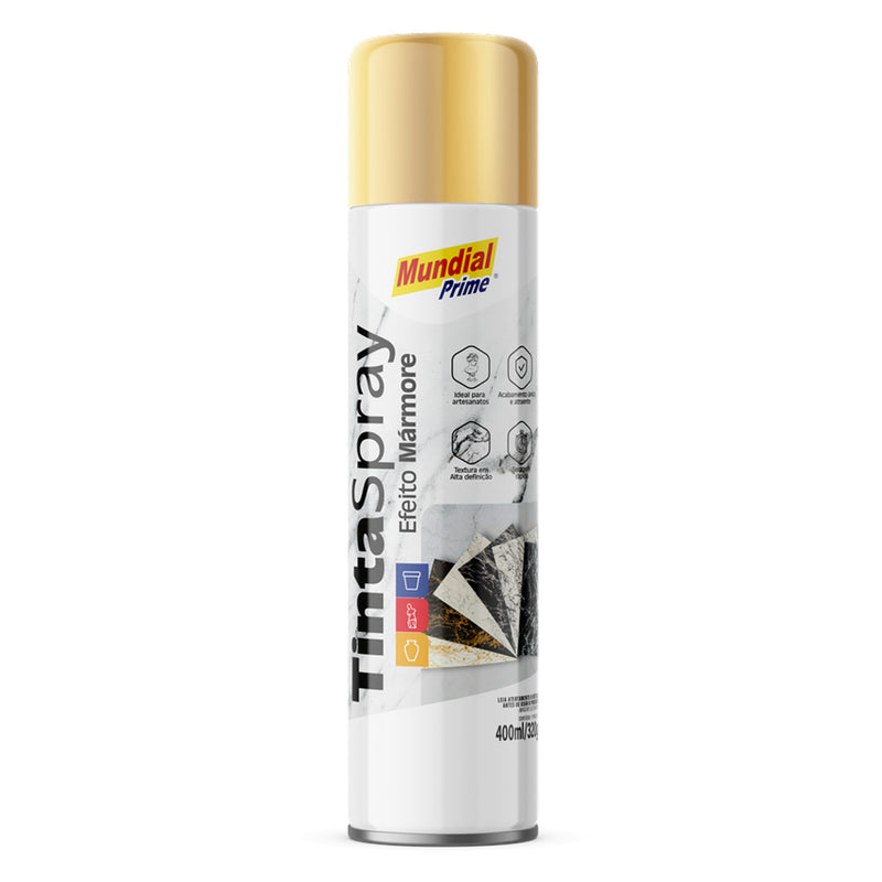 Tinta Spray Efeito Mármore Dourado Mundial Prime 400ml
