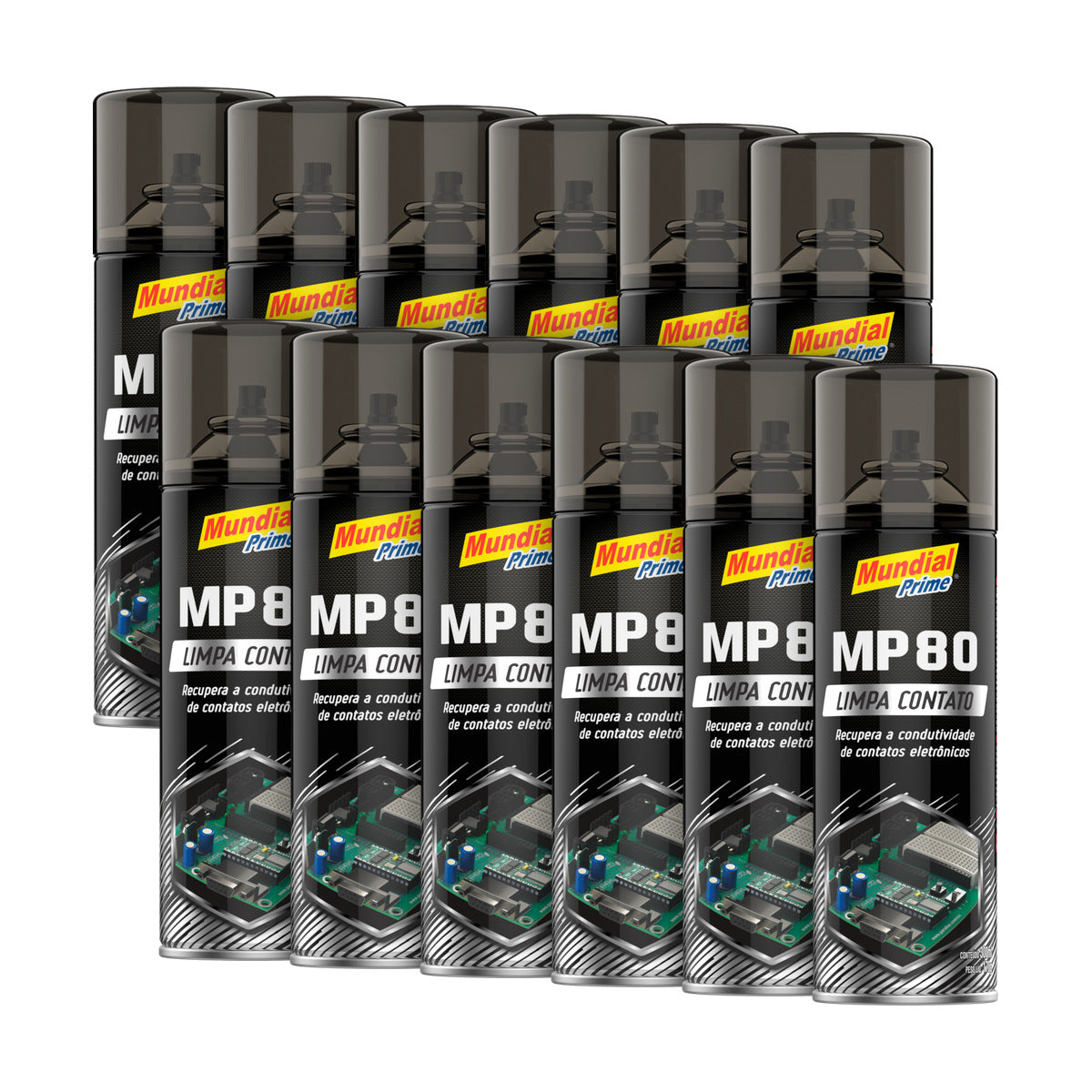 Kit 12 Limpa Contato Spray MP80 Mundial Prime 300ml