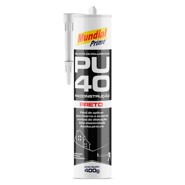 Selante PU40 Preto Mundial Prime 400g Poliuretano