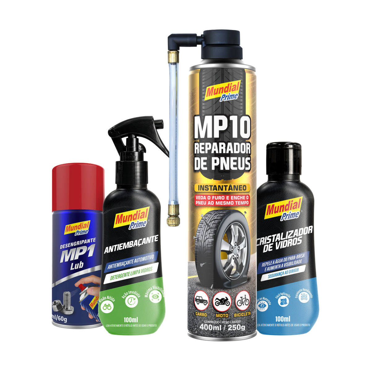 Kit Viagem Segura Automotivo Mundial Prime 4 Produtos