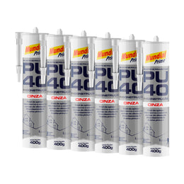 Kit 6 Selantes PU40 Cinza Mundial Prime 400g