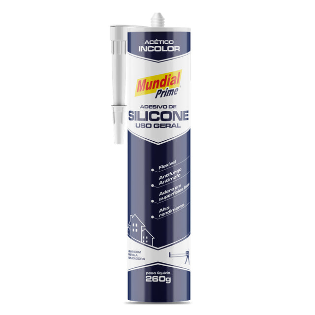 Adesivo Silicone Acético Mundial Prime Incolor 260g