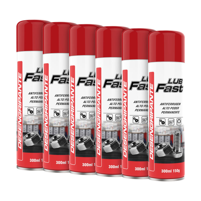 Kit 6 Desengripantes Lub Fast Spray 300ml