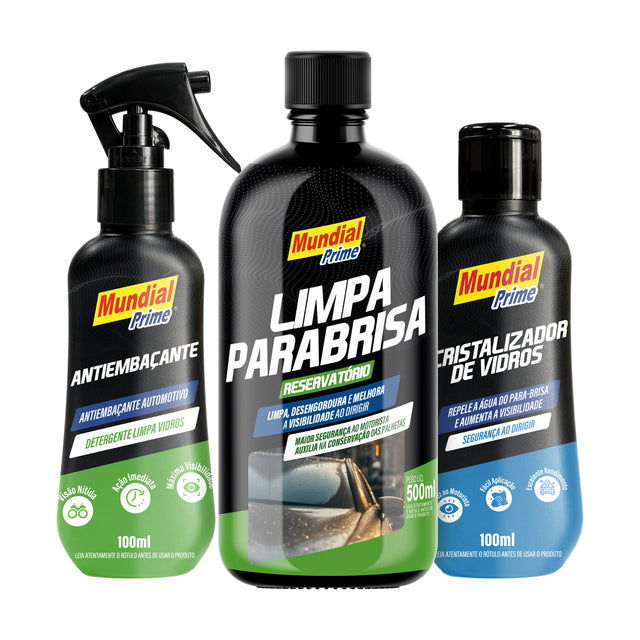 Kit Cristalizador + Antiembaçante + Limpa Para-Brisa